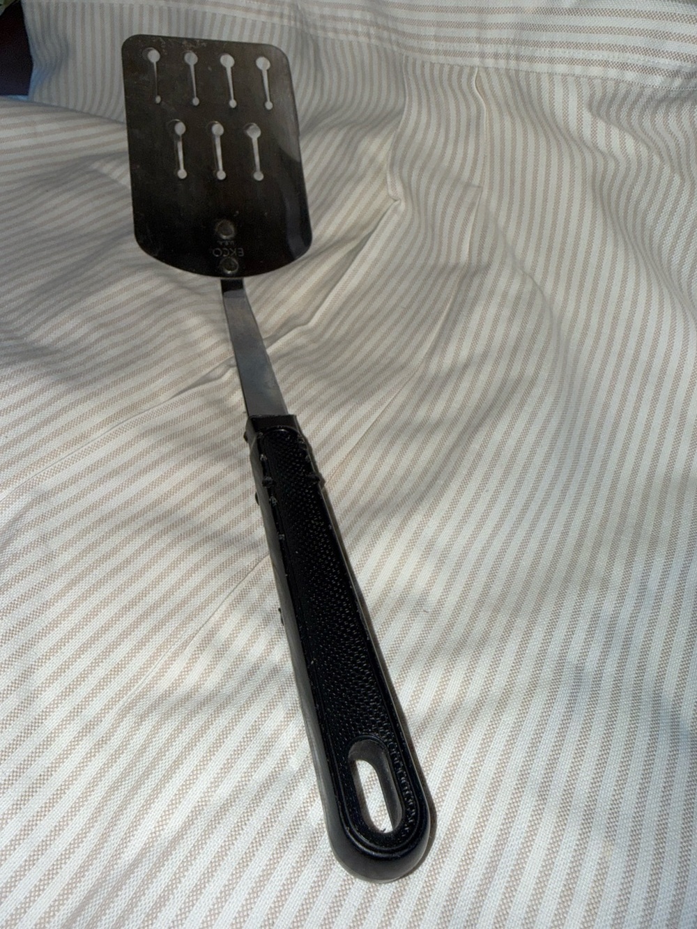 Vintage Ekco stainless steel Slotted Metal Spatula